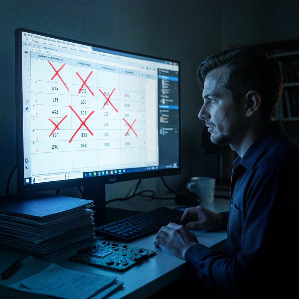 Hardware engineer reviewing a stalled Jetson BSP project timeline at night — the hidden cost of embedded ramp time