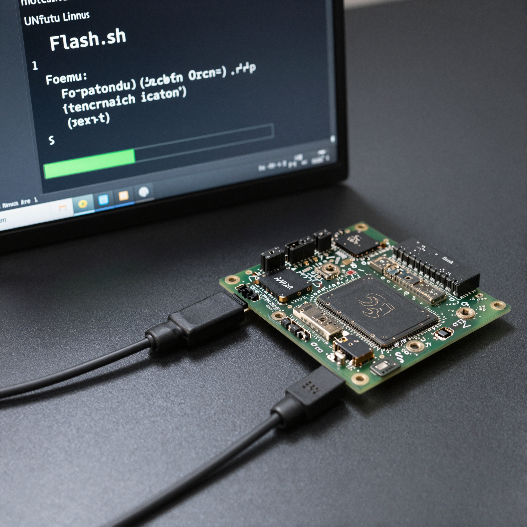 Terminal showing flash.sh running on Jetson Orin with progress output during initial board bring-up