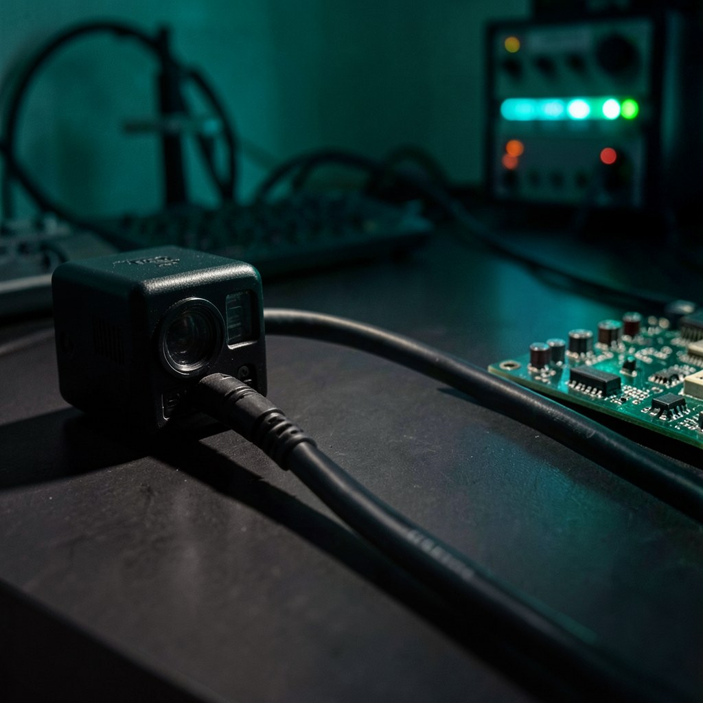 GMSL2 coaxial camera cable connecting a camera to a Jetson Orin carrier board during first-time bring-up