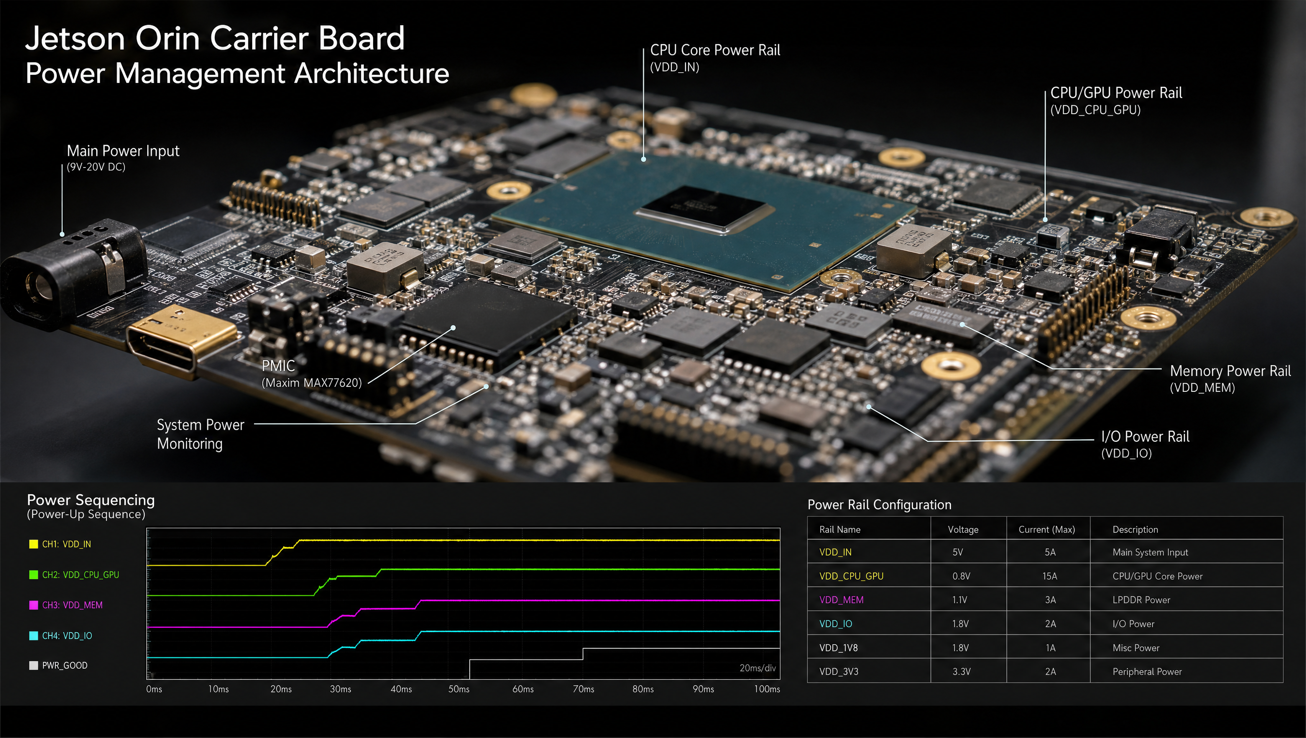 Jetson Orin power sequencing diagram showing SHUTDOWN_REQ* signal flow to carrier board PMIC