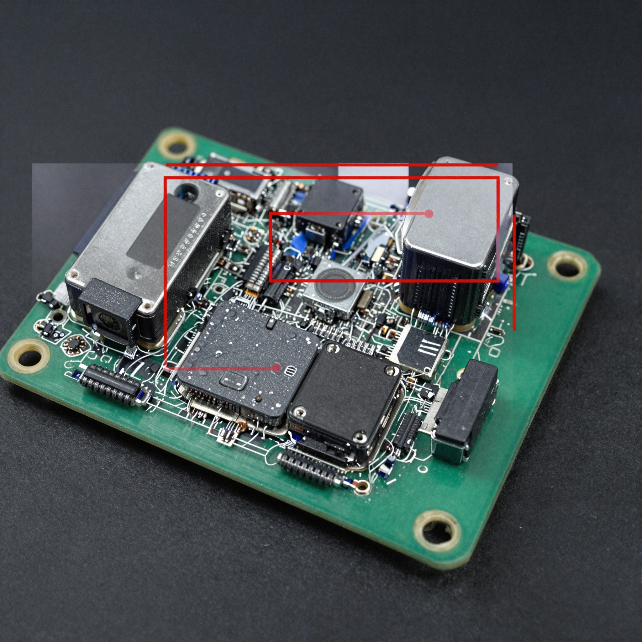 MediaTek Genio board running object detection inference on a live camera feed