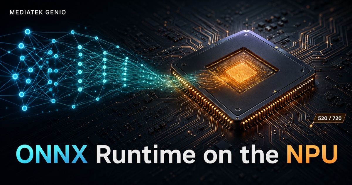 ONNX Runtime accelerated on the MediaTek Genio APUSys MDLA NPU via the NeuronExecutionProvider