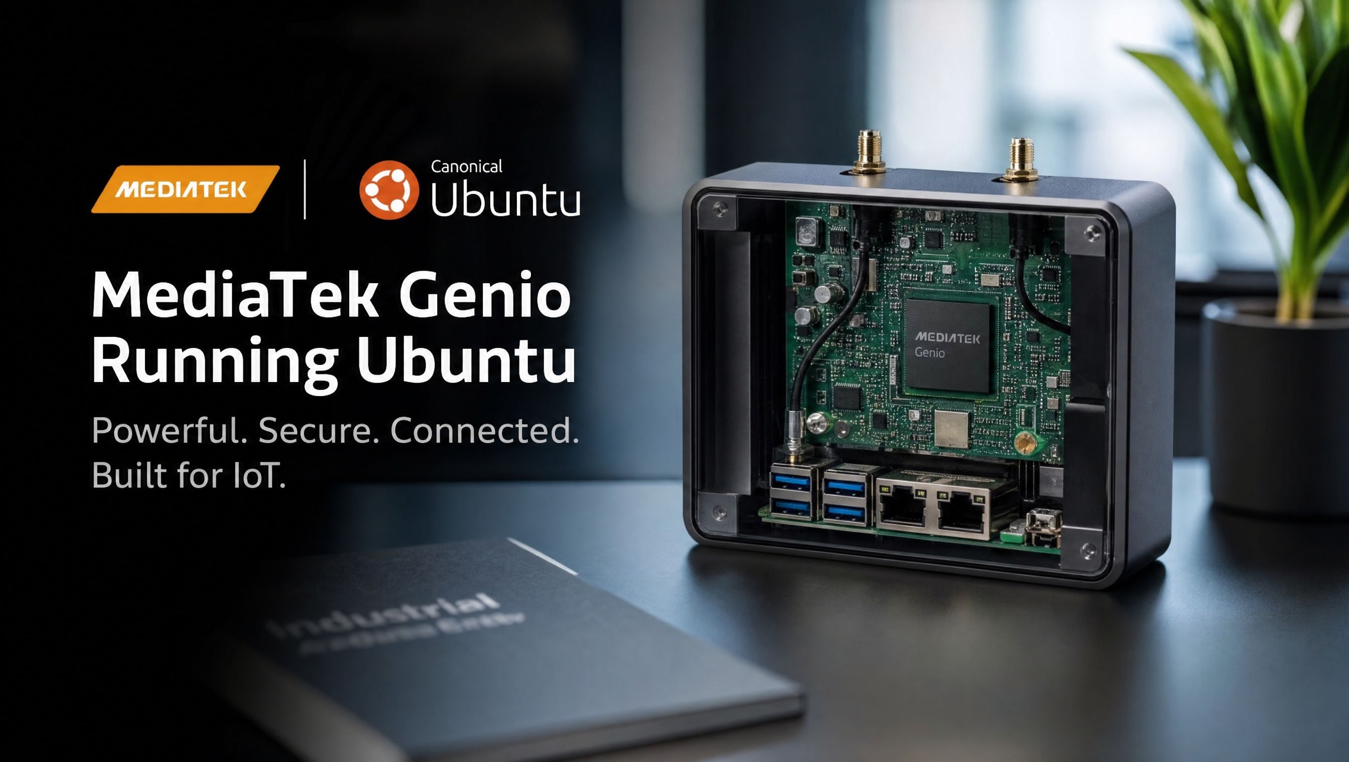 MediaTek Genio board running Ubuntu with commercial product deployment diagram