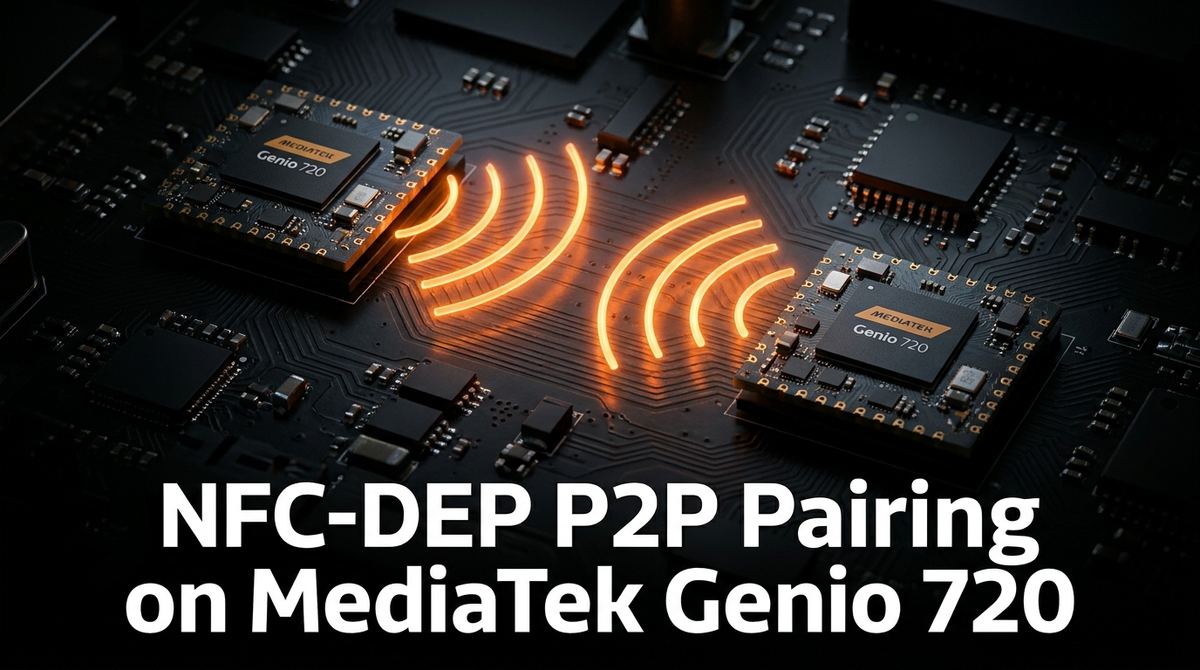NFC-DEP P2P Pairing on MediaTek Genio 720